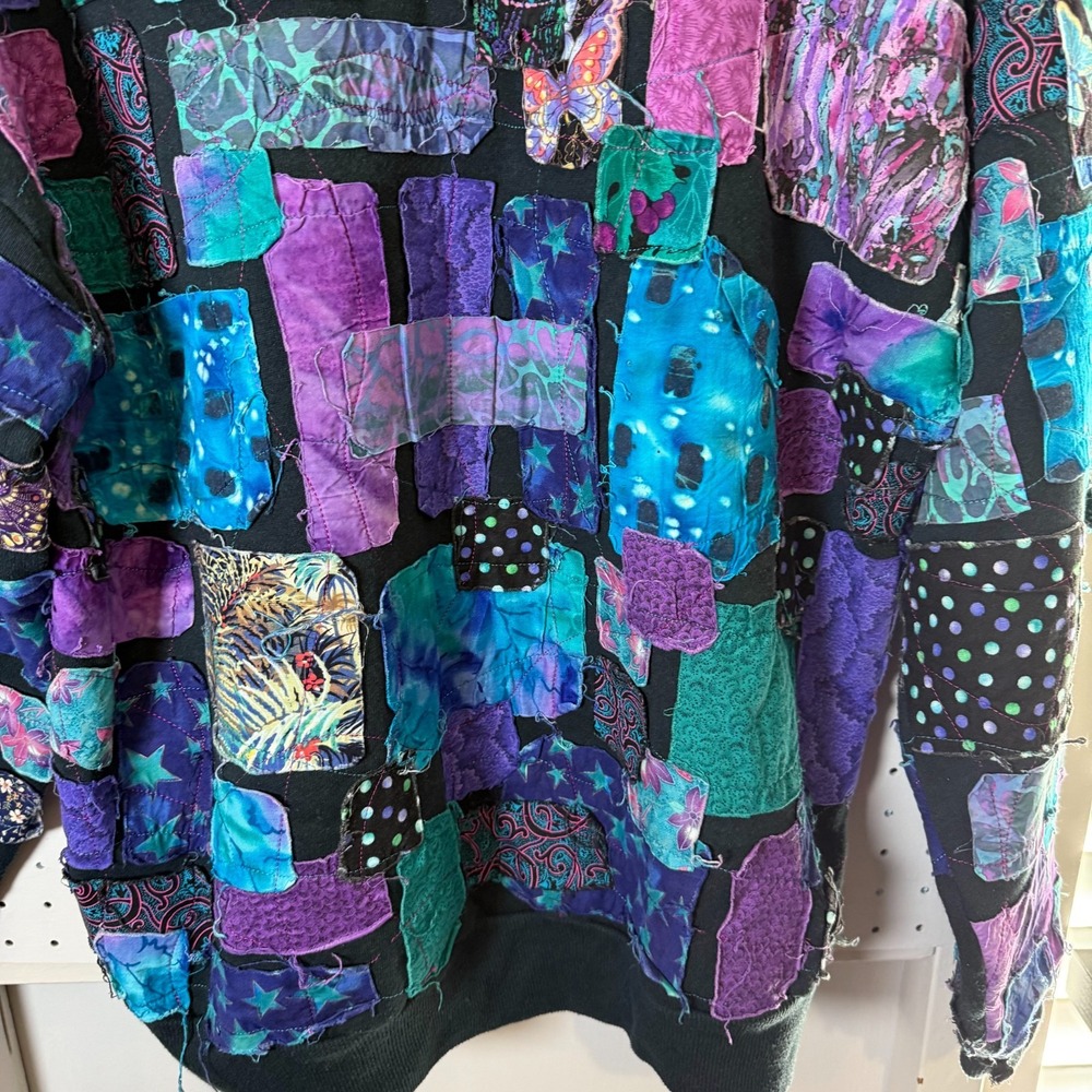 Vintage 90s Tamarack Best of West Virginia Vibrant Sweatshirt‎ Men's Patchwork - Picture 7 of 11